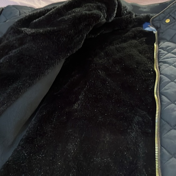 YMI Quilted Black and Tan Fur Lined Jacket Gold Accents - Picture 14 of 17